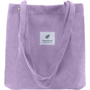 Women Purple Imported Corduroy Small Canvas Shoulder Handy Tote Bag